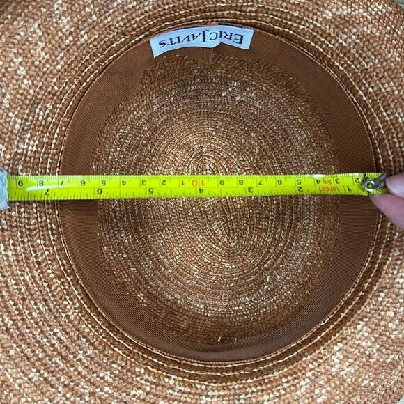 Eric Javits Vintage Wide Brim Straw Sun Hat - Picture 6 of 6